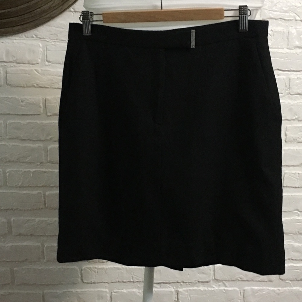 Calvin Klein Bergdorf Goodman black wool skirt
